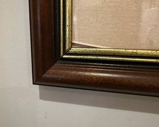 D154 - $25. Kittens & Quilt 1994. Print by Diane Graebner. Measures 24" x 19". #524/750. Glass is cracked in the bottom left corner. 