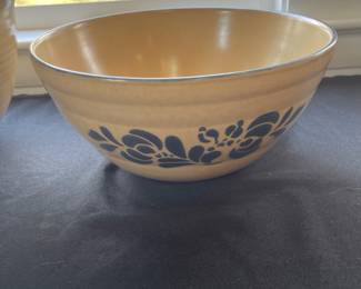 D149 - $60. Pfaltzgraff 4Pc. Folk Art Bowl Set. Large shallow bowl has a chip - The other 3 are in great shape!