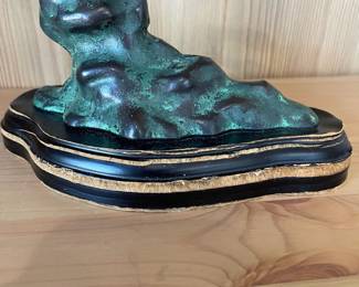 D141 - $40. Bronze Table Sculpture of 3 seals. Base needs replaced. 