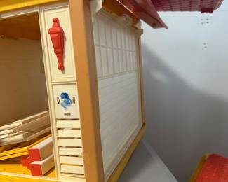 D167 - $60. 1982 Barbie Dream Cottage. Was played with and has stickers / residue but I don't see any broken pieces. 