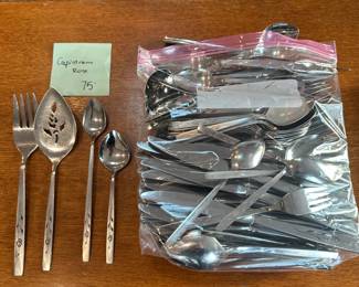 D155 - $75. Capistrano Rose Stainless Flatware. LARGE set. 