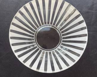 D25 - $75. Johansfors Bengt Orup "Strikt" Glass Bowl & Plate Set. 