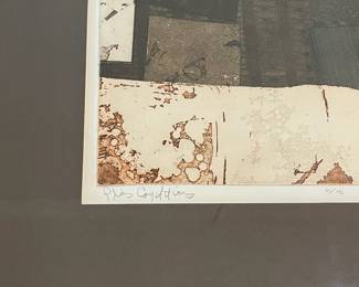 D49 - $65. Lithograph Singed by artist Robert Watson. #6/15. 1970. "Play Conditions" Framed it measures 19.5" x 22". 