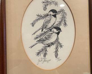 D81 - $30. Judy Mizell signed & numbered print prints. # 154/500 on left. #139/500 on right. Measures 19.5" wide x 12.5" tall. 