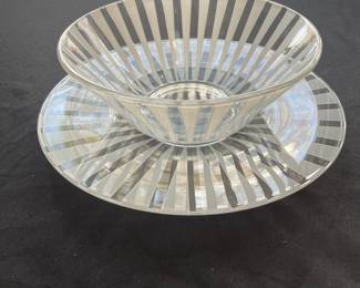 D25 - $75. Johansfors Bengt Orup "Strikt" Glass Bowl & Plate Set. 