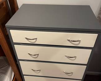 D75 - $50. National of Mt. Airy painted chest of drawers. Drawers are a little sticky - looks very nice though! Measures 28" wide x 18" deep x 52" tall. 