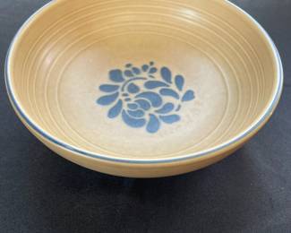 D149 - $60. Pfaltzgraff 4Pc. Folk Art Bowl Set. Large shallow bowl has a chip - The other 3 are in great shape!