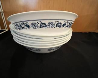 D55 - $250. Large Old Town Blue by Corelle dish set. Some plain white pieces mixed in but mostly Blue & White. 