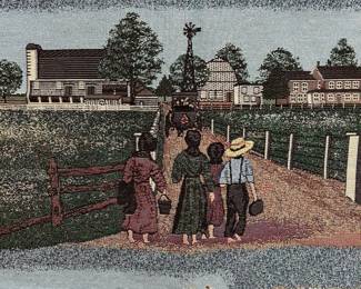 D27 - $20. Amish Ways Tapestry Wall Hanging. Measures 25" x 35.5". 
