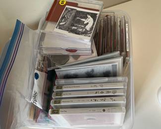 D136 - $30. Large Lot of Rubber Stamps in a Plastic Box. 