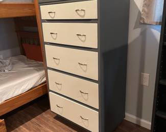 D75 - $50. National of Mt. Airy painted chest of drawers. Drawers are a little sticky - looks very nice though! Measures 28" wide x 18" deep x 52" tall. 