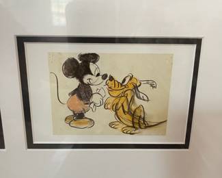 D39 - $75. Disney Collectible Animation Art. 4 Framed Prints. Measures 33.5" x 10.25". 