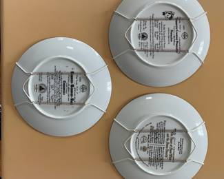 D38 - $15. Set of 3 Disney Plates with Wall Hangers. 8'5" each. 