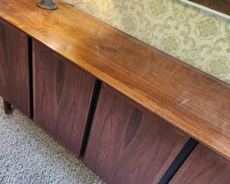 Vintage MCM Walnut Sideboard Cabinet. 