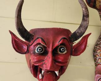 Mexican Folk Art 'Diablo' Devil Mask. 