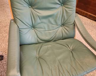 Vintage MCM Style Leather Lounge Chair possibly Scandinavian. 