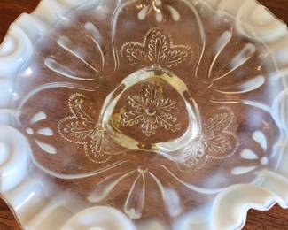 From the Jefferson Glass Company - Vintage Opalescent Bowl - Circa 1894 to 1900's. 