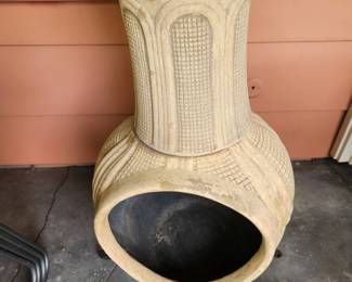 Clay Chimiunea Outdoor Fireplace. 