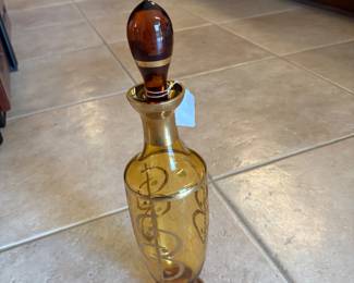 1940s amber glass decanter