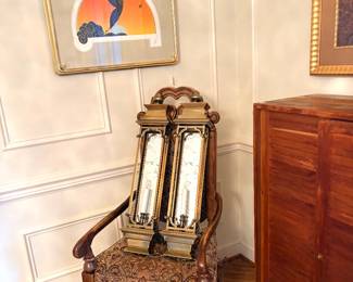 Pair brass electric wall sconces  attributed to Chapman