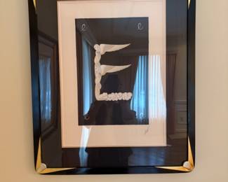 Signed Erte (Romain de Tirtoff) screen print "The Alphabet Suite" in Art Deco frame