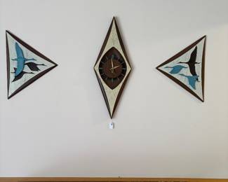 Burwood 1960s wall clock set