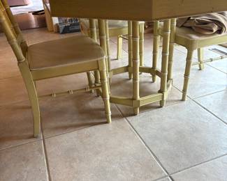 Vintage Thomasville faux bamboo table w/ four chairs