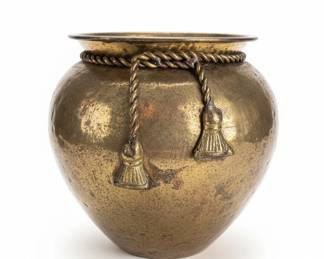 Brass Pot with Rope Detail and Tassels