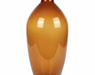 Vintage Amber Glass Demijohn Bottle