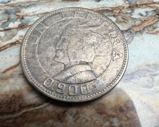 Republic of Honduras 1 Lempira Coin 1937 - Chieftain Design