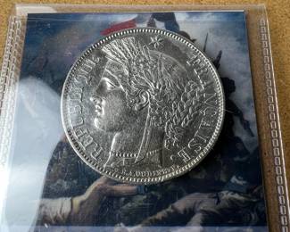 French 5 Francs Coin - 1850 A