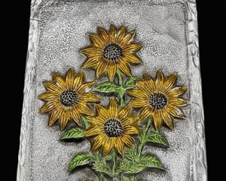 Embossed Metal Wall Art - Triple Sunflowers