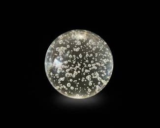 Vintage Blown Controlled Bubbles Murano Style Art Glass Paperweight