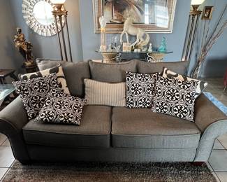 Transitional Style Sofa with Decorative Pillows