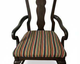 Vintage Queen Anne Style Armchair with Upholstered Seat