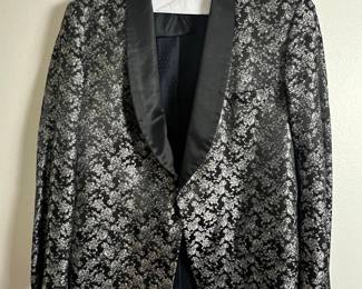 After Six Formals Silver and Black Brocade Dinner Jacket