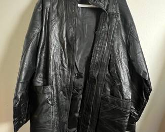 Men's Black Leather Patchwork Jacket
