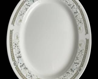 Porcelain Oval Platter with matching bowl and plates
