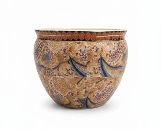 Imari Style Porcelain Fishbowl Planter