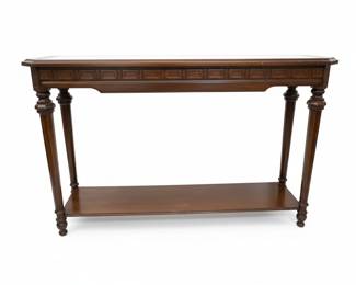 Antique Walnut Console Table with Marble Top