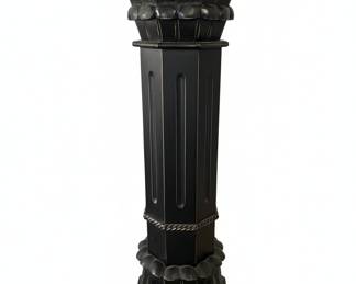 Black Fluted Octagonal Pedestal Stand