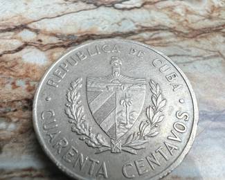 1962 Cuban 40 Centavos Coin featuring Camilo Cienfuegos