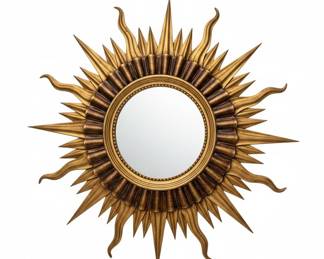 Vintage Hollywood Regency Sunburst Mirror