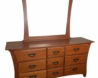 Solid Oak Dresser with Mirror