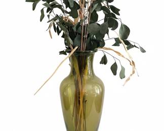 Large Glass Vase with Dried Botanicals