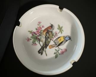 Vintage Ceramic Ashtray with Bird Motif, Made in Japan