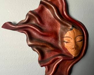 Handcrafted Leather Face Mask Wall Art