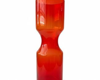 Large Orange Blenko Glass Vase