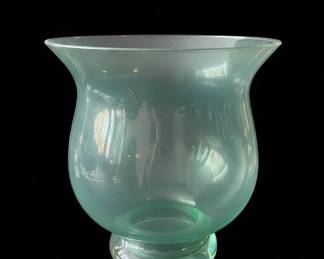 Large Aqua Blown Glass Vase