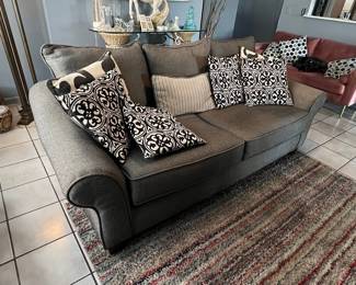 Transitional Style Sofa with Decorative Pillows